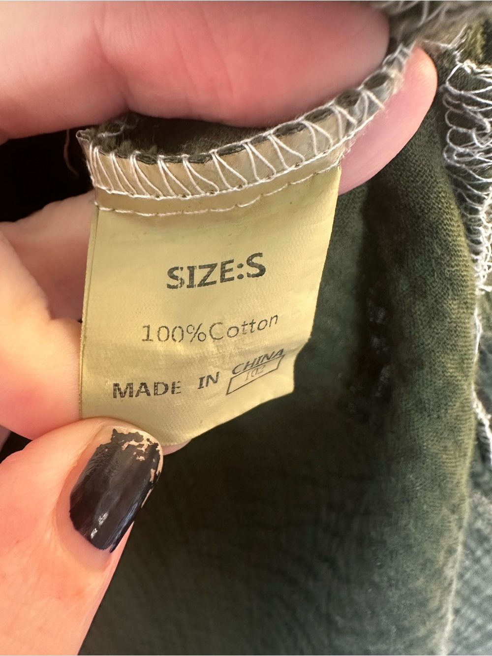 Dokotoo Olive Green 100% Cotton Muslin Henley Long Sleeve Fall Small - Picture 4 of 6